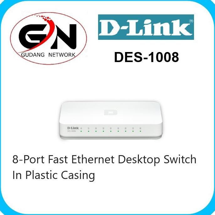 Công Tắc Hub 8 Cổng D-Link Des-1008C 10 / 100 2003