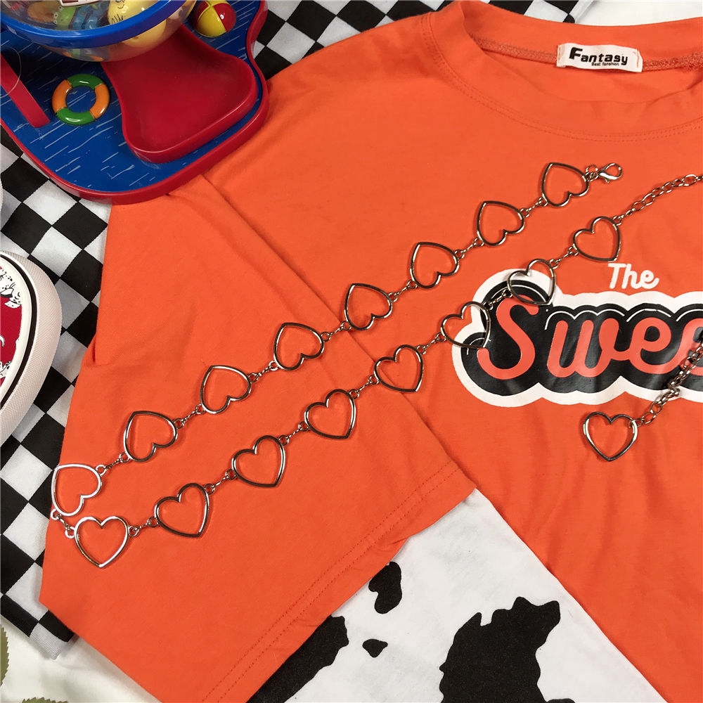 Dây xích hình trái tim ngọt ngào mềm mại phong cách harajuku hàn quốc 22521