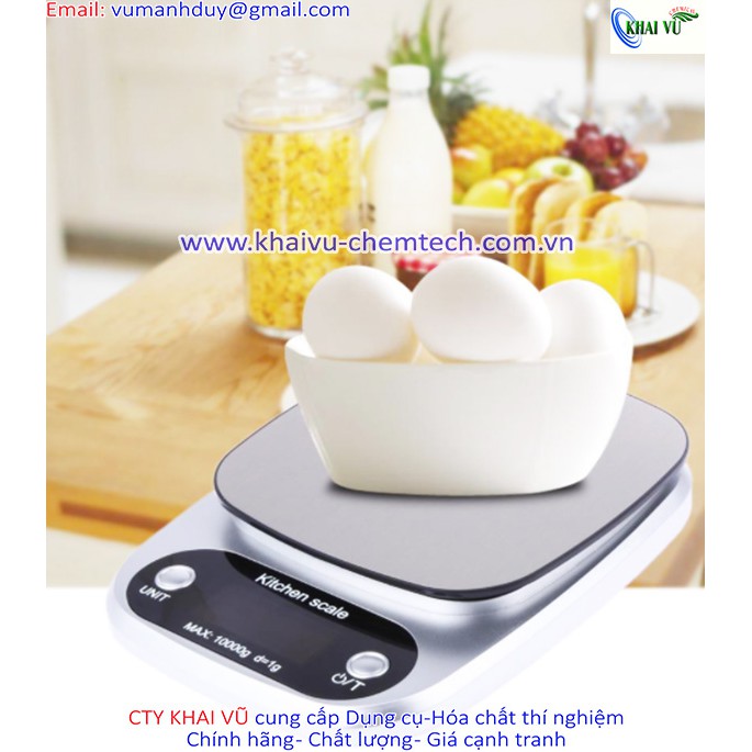 Cân điện tử mini 3kg-5kg-10kg dùng trong nhà bếp, cân thực phẩm, làm bánh Ebalance Kitchen Scale - kèm pin