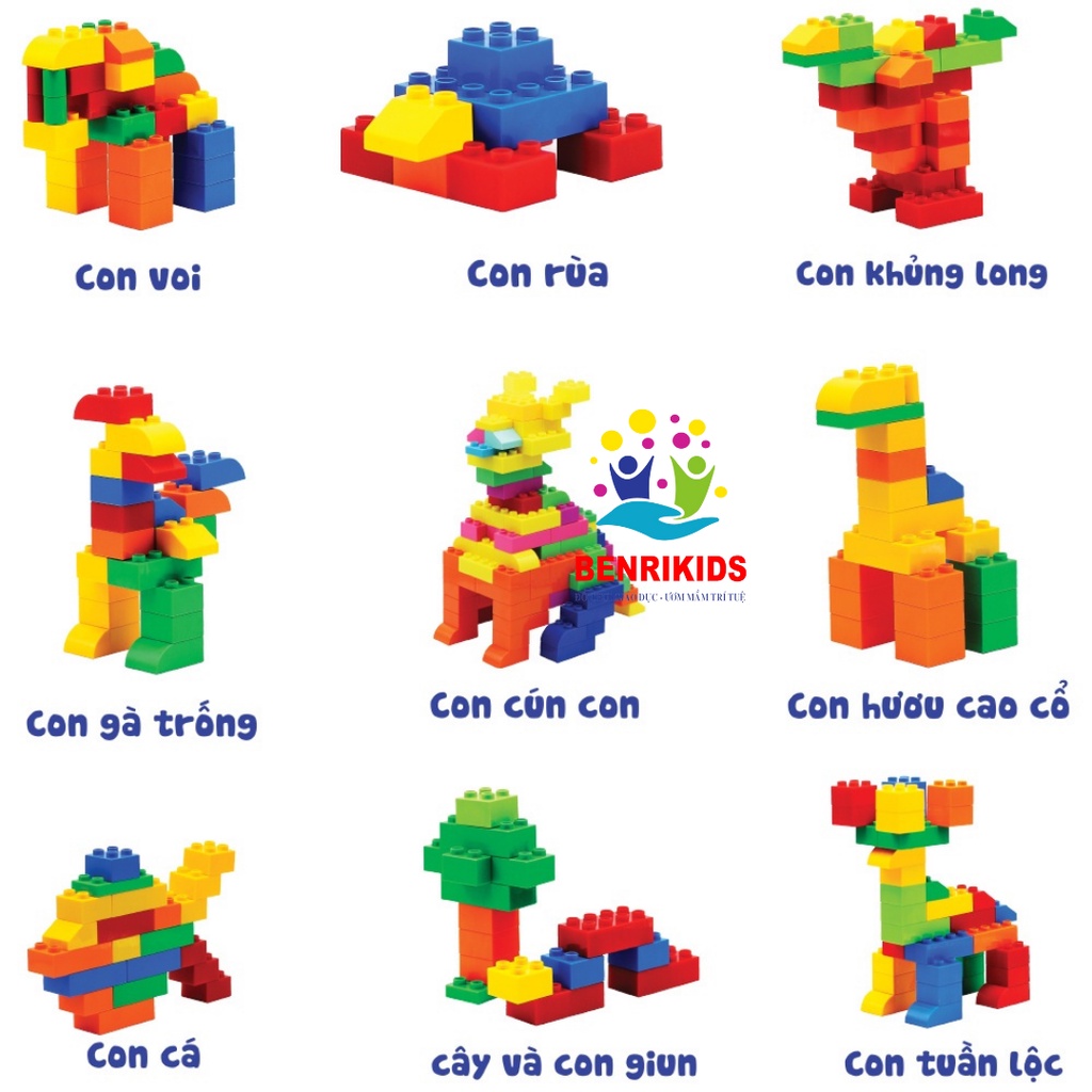 Đồ Chơi Thông Minh, Bộ Xếp Hình Tuổi Thơ 204 Chi Tiết Màu Sắc Cho Bé Sáng Tạo