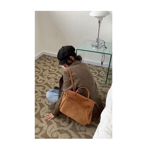 Balo da nhung vừa lap 14inch, nhã nhặn, hàn quốc