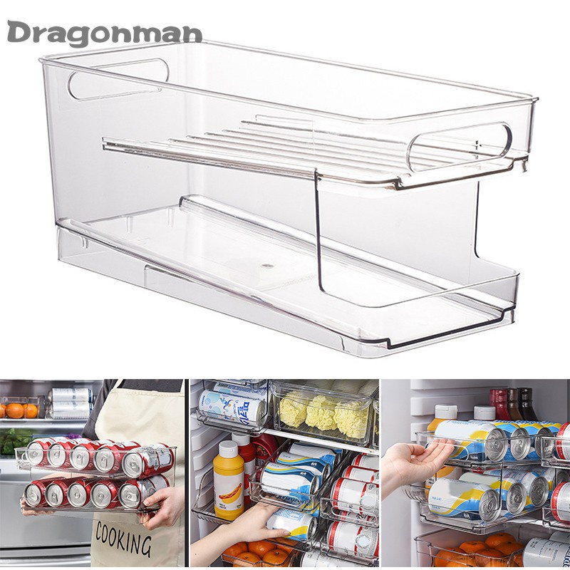 Giá Đỡ Đựng Lon Nước / Đồ Uống Để Tủ Lạnh Tiện Dụng Cho Nhà Bếp