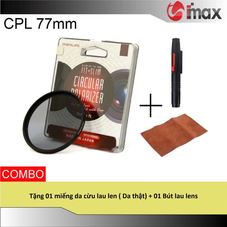 Kính lọc Filter Marumi Fit & Slim CPL 77mm (Hoằng Quân) + Bút lau lens