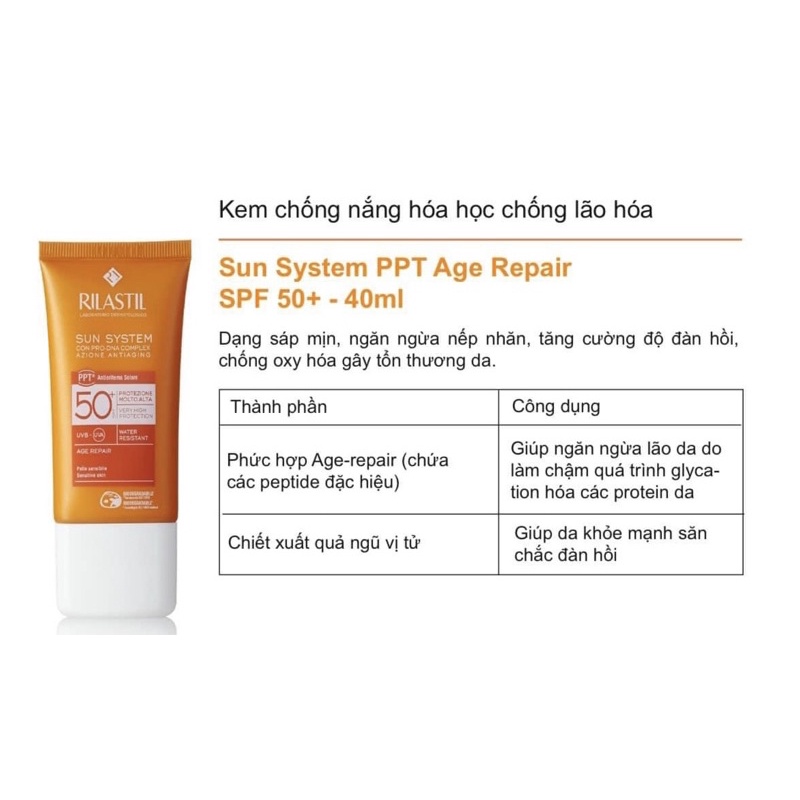 Kem chống nắng Rilastil Age Repair SPF 50+