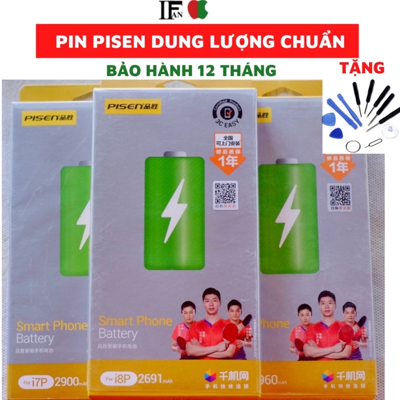 Chính Hãng - Pin Pisen Điện Thoại IP5/5S/5SE/6/6S/6SP/7/7P/8/8P/X/Xs/XsMax/11/11Pro/11ProMax/12 Chính Hãng