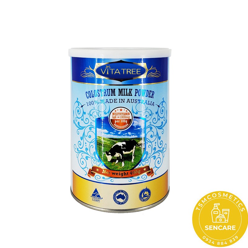 THỰC PHẨM BẢO VỆ SỨC KHỎE DẠNG BỘT VITATREE COLOSTRUM MILK POWDER 400G - SỮA BÒ NON VITATREE 400G