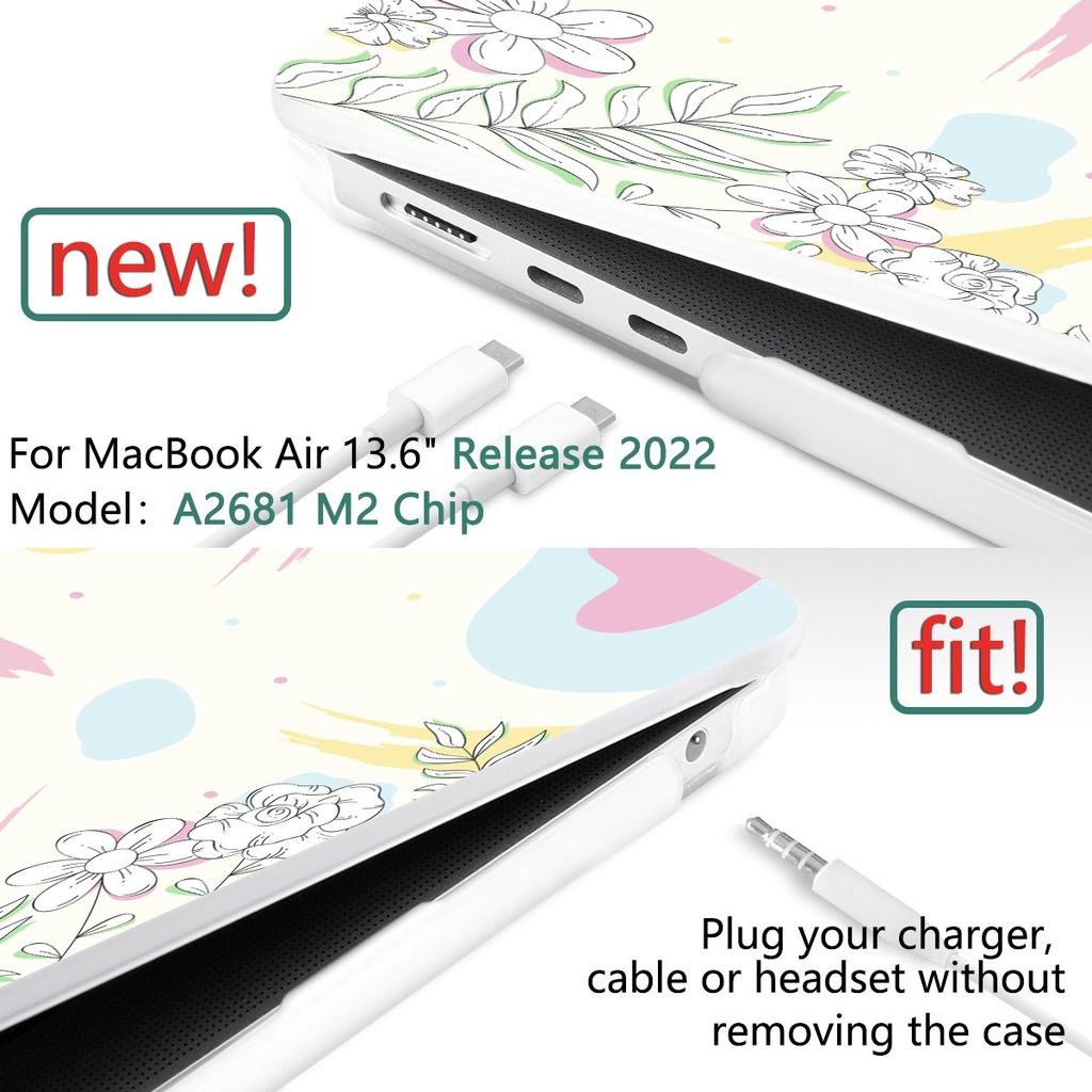 Ốp BATIANDA thích hợp cho MacBook Pro Air M2 2022 A2681 A2338 M1 Air13 A2337 A2179 A1932 A1466 Retina Touch Bar A1706