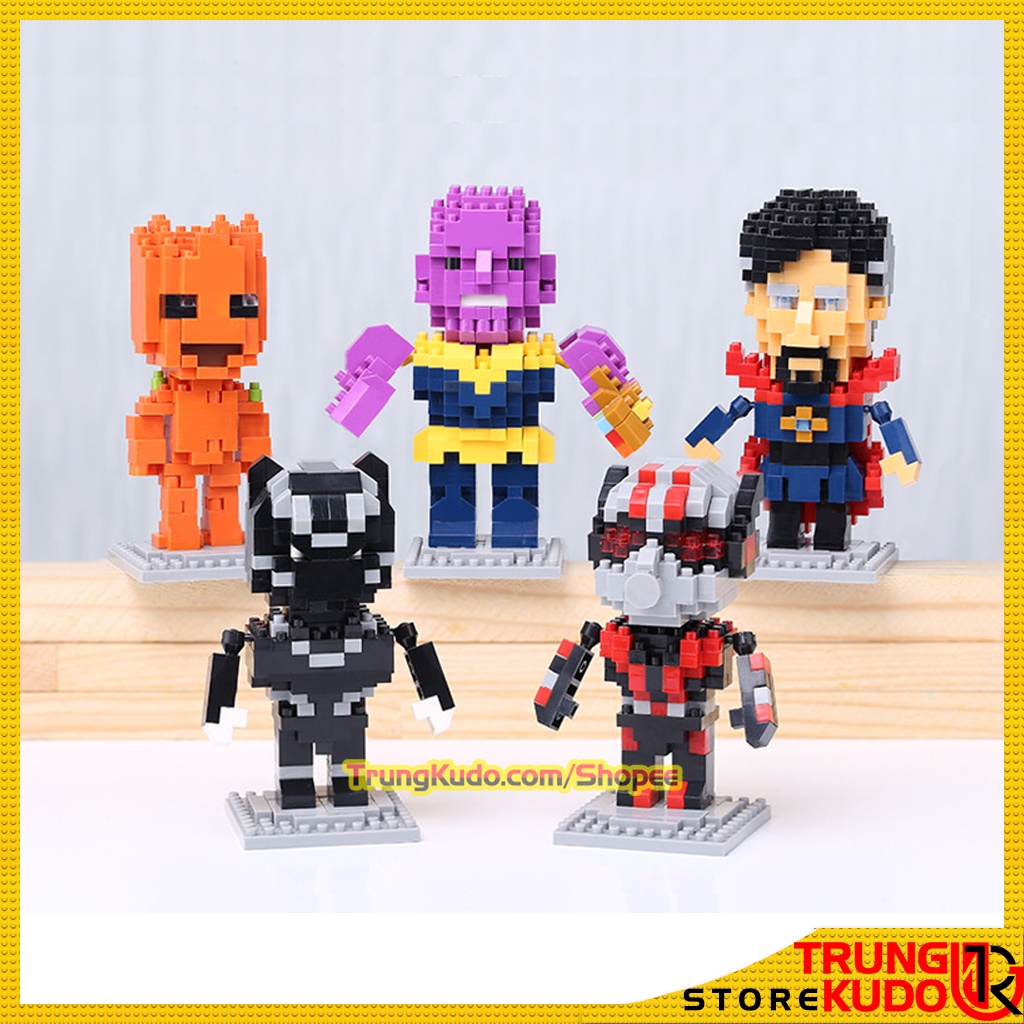 Mô hình Siêu Anh Hùng dạng Đồ chơi xếp hình Siêu nhân (Iron Man, Captian, Spider Man,...)   Mô Hình Marvel DC