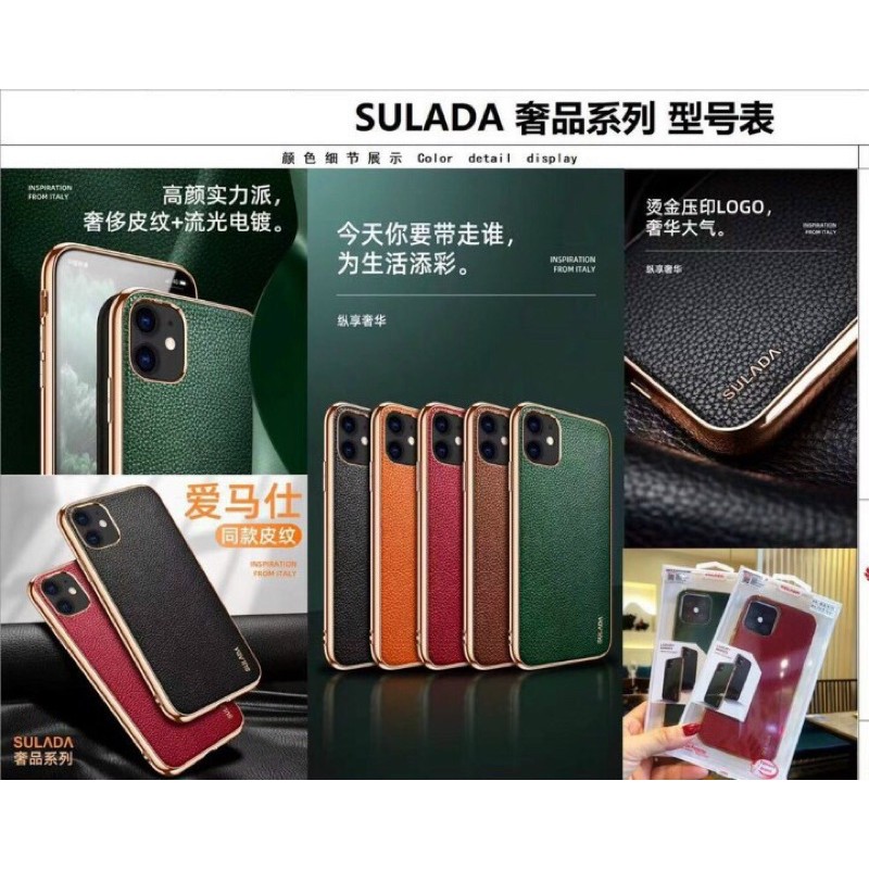 ốp lưng sulada da sần iphone X/XS/XS MAX/11/11 PRO/11 PRO MAX/12 MINI/12 PRO 6.1/12 PRO MAX 6.7  7plus 8 plus sang chảnh