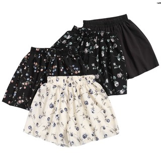 Set 20 Quần Giả Váy Ống Rộng Lưng Cao In Họa Tiết Hoa Xinh Xắn Có Size Lớn Dành Cho Nữ