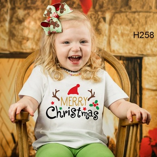 Áo Thun Ngắn Tay In Chữ Merry Christmas Thời Trang Cho Bé