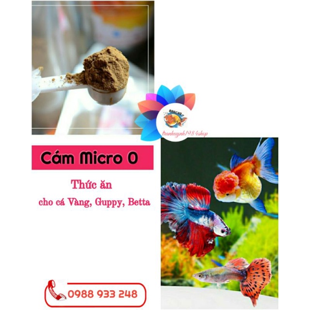 Cám MICRO 0 cho Cá Vàng, Guppy, Betta, Lươn|| Túi 1Kg