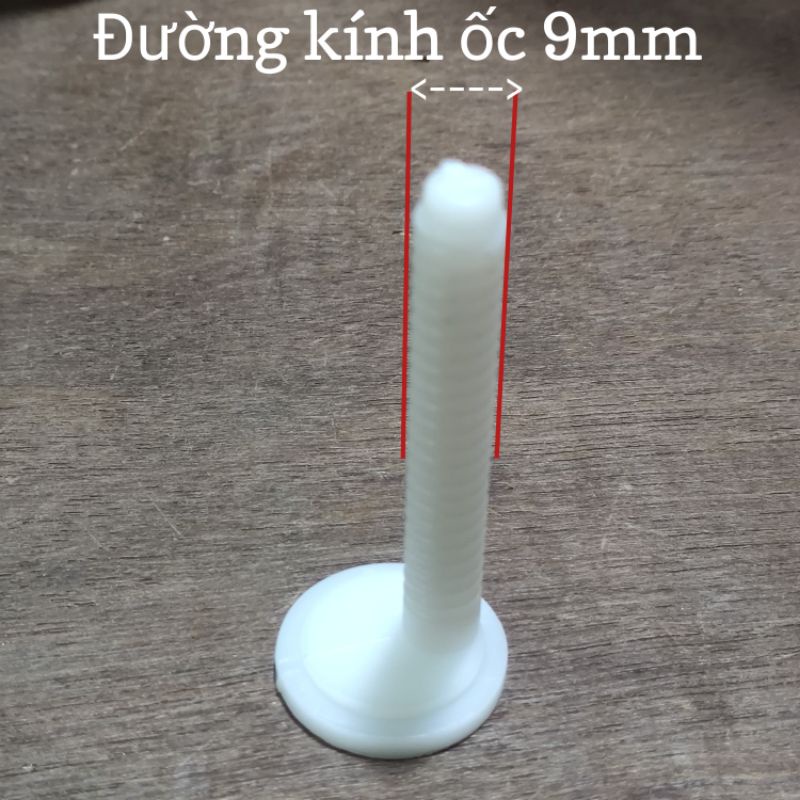 Chân Ốc Nắp Bồn Cầu Nhựa Trắng (dùng cho nắp thông dụng)