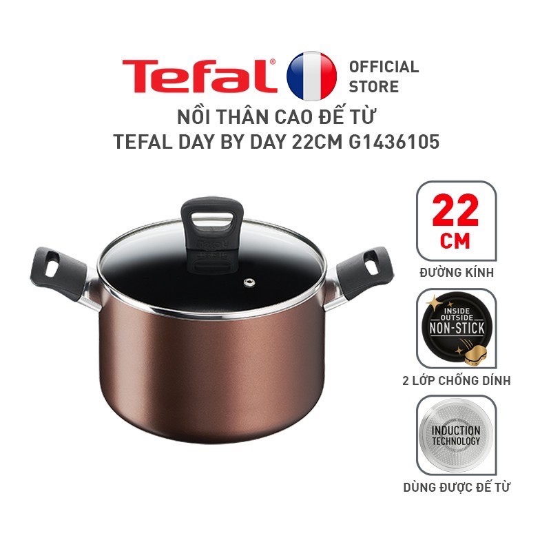 Nồi thân cao đế từ Tefal Day By Day 22cm G1436105