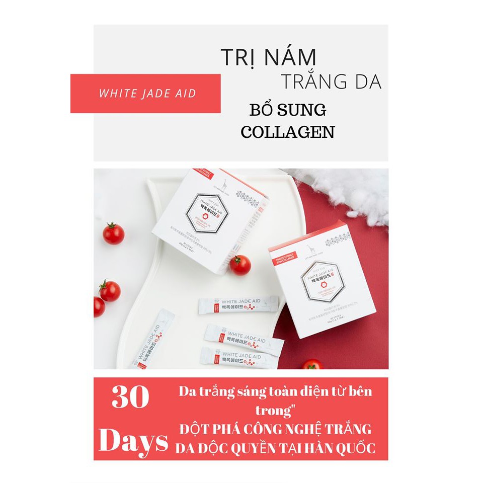 GÓI UỐNG TRẮNG DA WHITE JADE AID &amp; Thực phẩm chức năng BỔ SUNG COLLAGEN  HÀN QUỐC tại Nguyễn Gia group