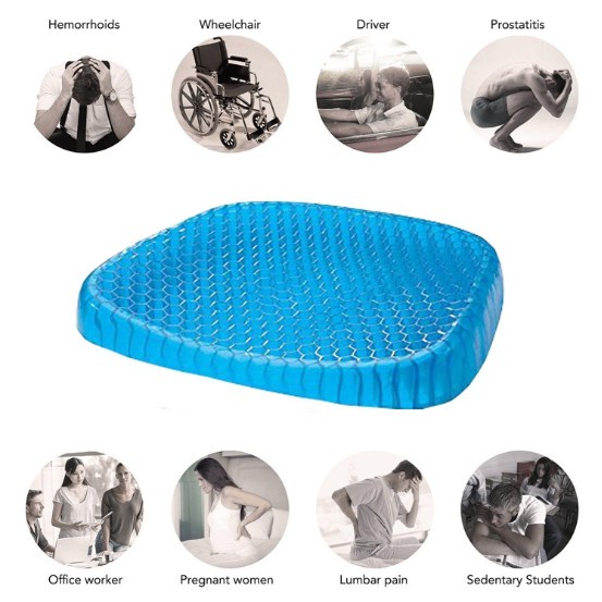 Đệm tổ ong 4D Sitter Gel Flex Silicone tấm lót ghế thoáng khí bảo vệ cột sống chất liệu mềm mại thân thiện
