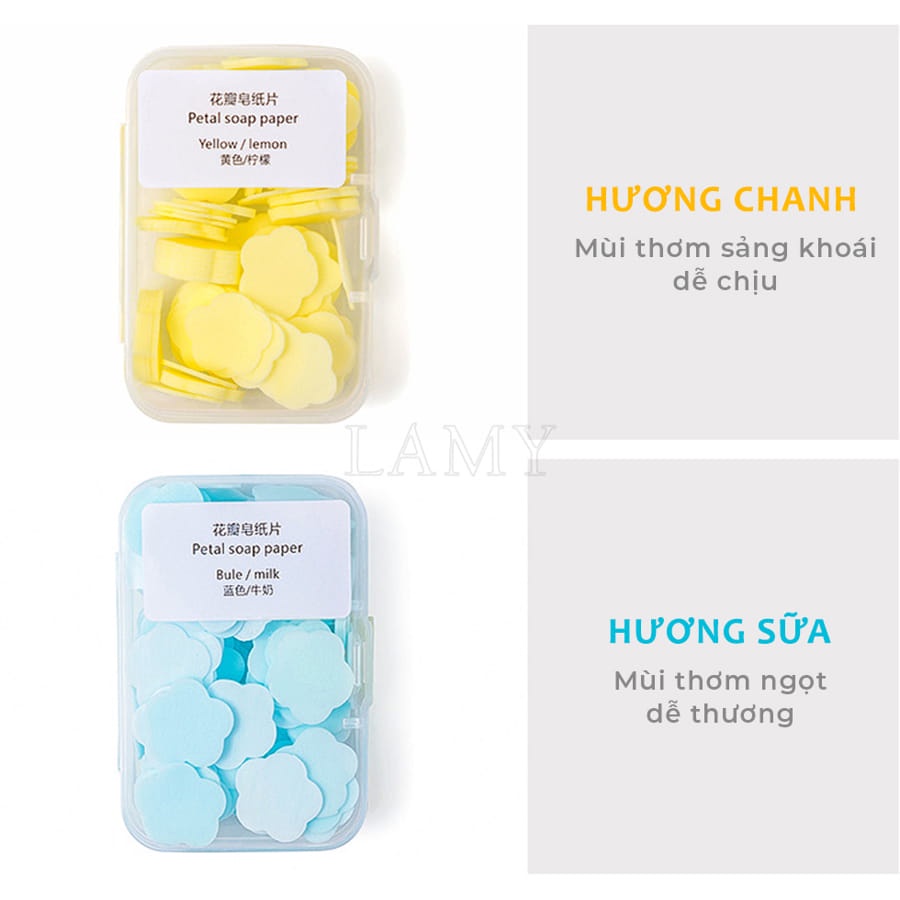 Xà Bông Rửa Tay Hình Bông Hoa , Xà Phòng Giấy Bỏ Túi Đi Du Lịch Đi Ra Ngoài Tiện Lợi