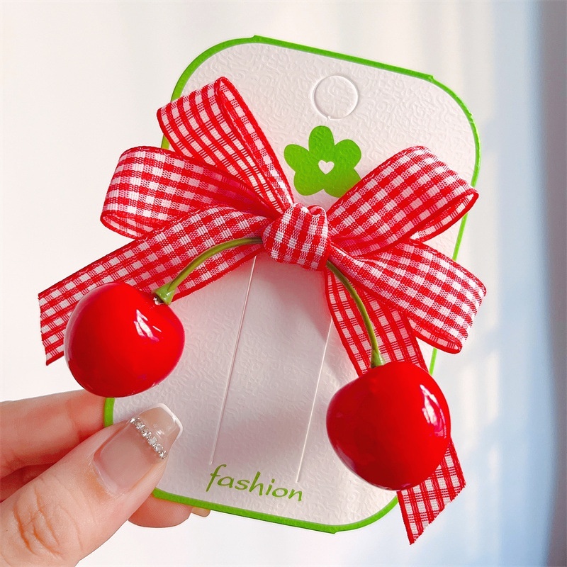 1 Kẹp Tóc Nơ Đỏ Dễ Thương Cho Bé Gái