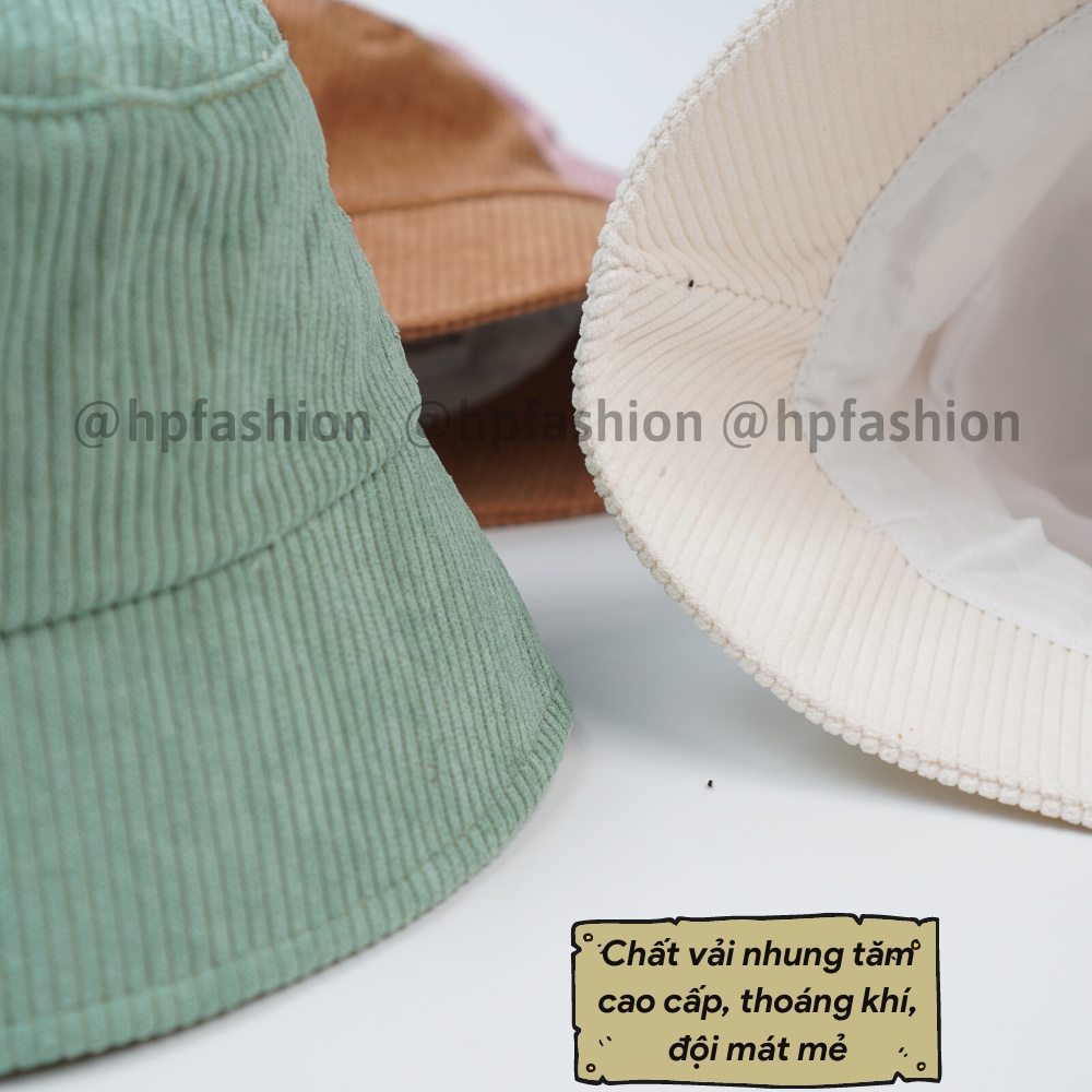 Mũ BUCKET vành cụp ❤️ Nón tai bèo thêu tem Thám Tử chất nhung tăm cao cấp form unisex nam nữ N84 - Happy Style