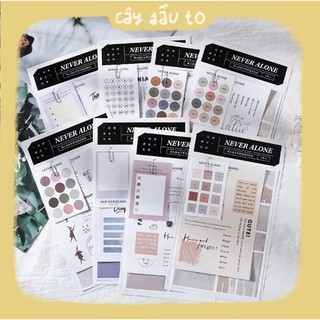 Bộ Hình Dán Trang Trí Sổ Never Alone Bullet Journal Deco Sticker Set