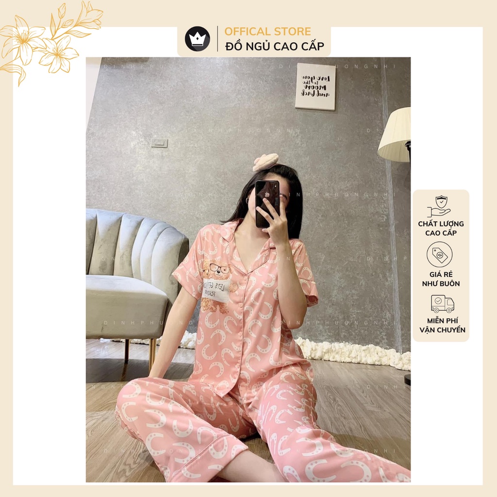 Đồ bộ Pijama - Bộ lụa Latin cộc tay + quần dài Cao Cấp,thiết kế trẻ trung,họa tiết nhẹ nhàng | BigBuy360 - bigbuy360.vn