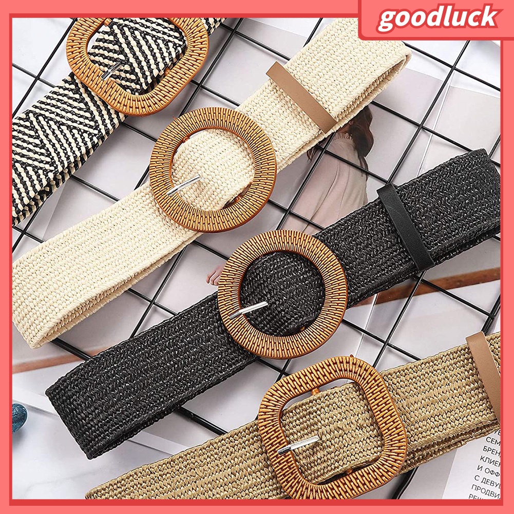 Thắt lưng dây bện bản lớn màu trơn phong cách vintage cho nữ