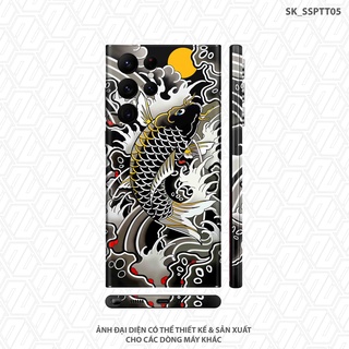 Miếng Dán Skin Tattoo Cá Chép Độc Lạ Dành Cho Máy Samsung |SK_SSTT05| Dán Full Lưng Viền Máy, Khuôn Cắt CNC Dễ Dán