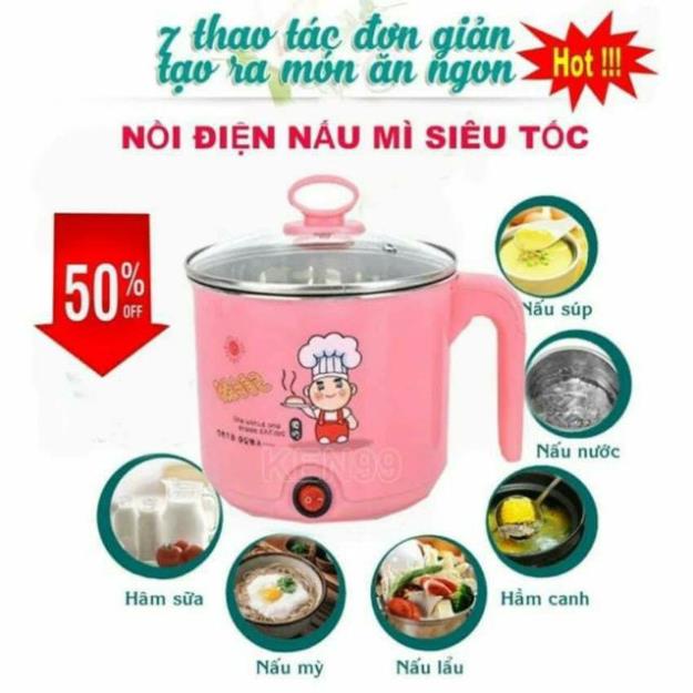 [HOT+FREE SHIP] Ca nấu mì và nâu siêu tốc mini 2 lớp