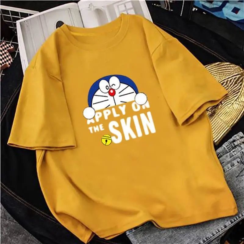 Áo Thun Cotton Tay Ngắn Dáng Rộng Thoáng Khí In Hình Mèo Thời Trang Mùa Hè 2022 Mới