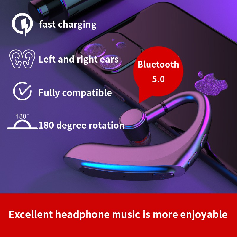 Tai nghe không dây M30 bluetooth 5.0 dạng móc trên tai thời gian chờ lâu hỗ trợ nghe nhạc tiện lợi