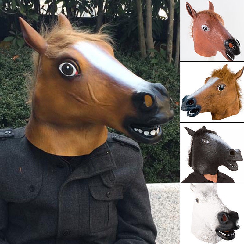 MẶT NẠ HÓA TRANG ĐẦU NGỰA CAO CẤP HALLOWEEN