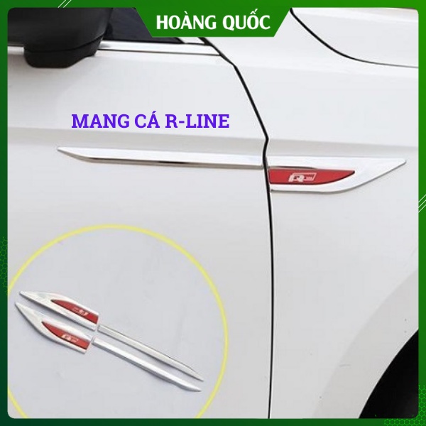 Bộ 2 Mang Cá R-LINE Chữ 3D Kiểu Dáng Thể Thao Trang Trí Xe Ô Tô