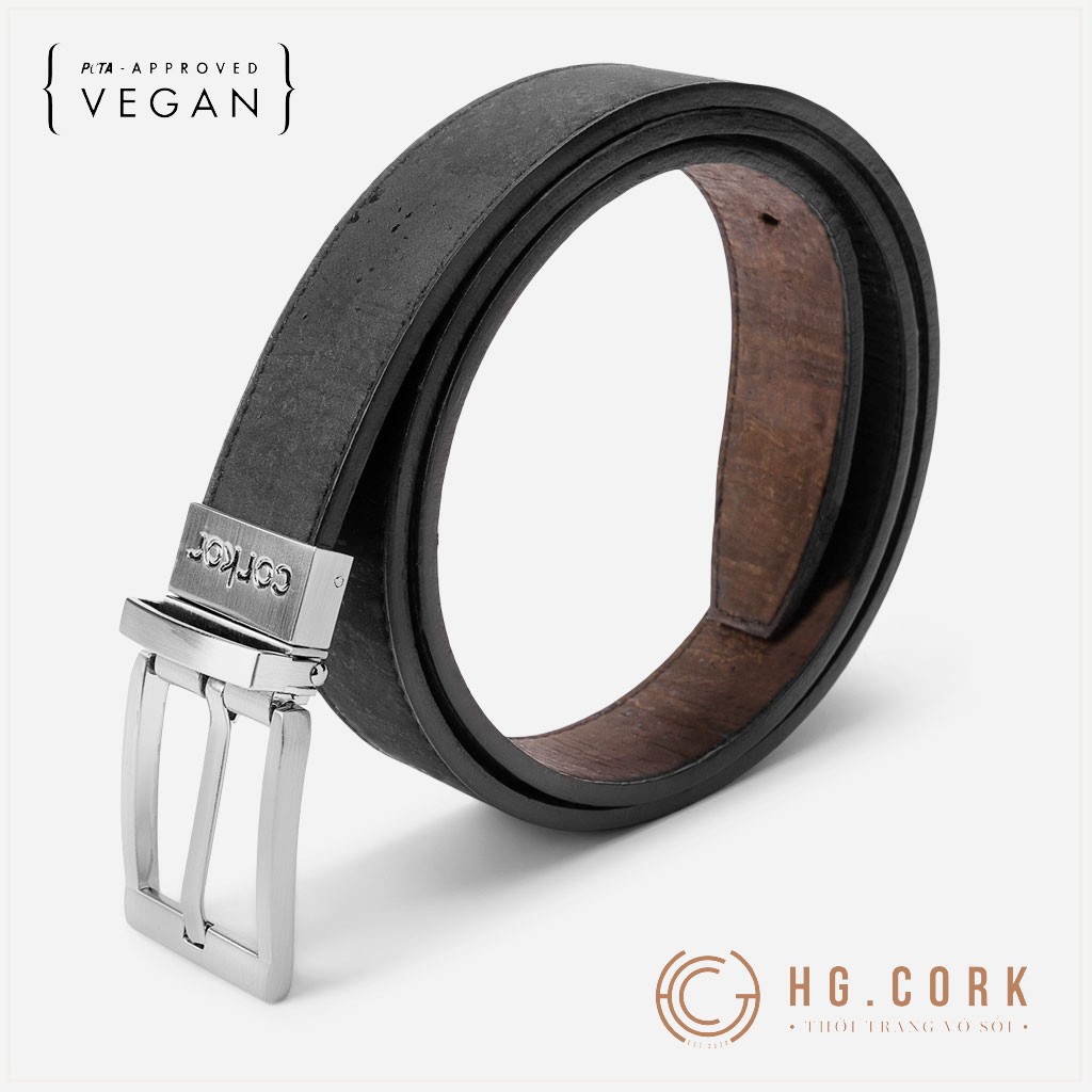 Thắt lưng nam cao cấp 2 mặt đảo chiều REVERSIBLE BELT 30mm - HGcork Corkor CK271 - SP Handmade, Sản xuất tại Bồ Đào Nha