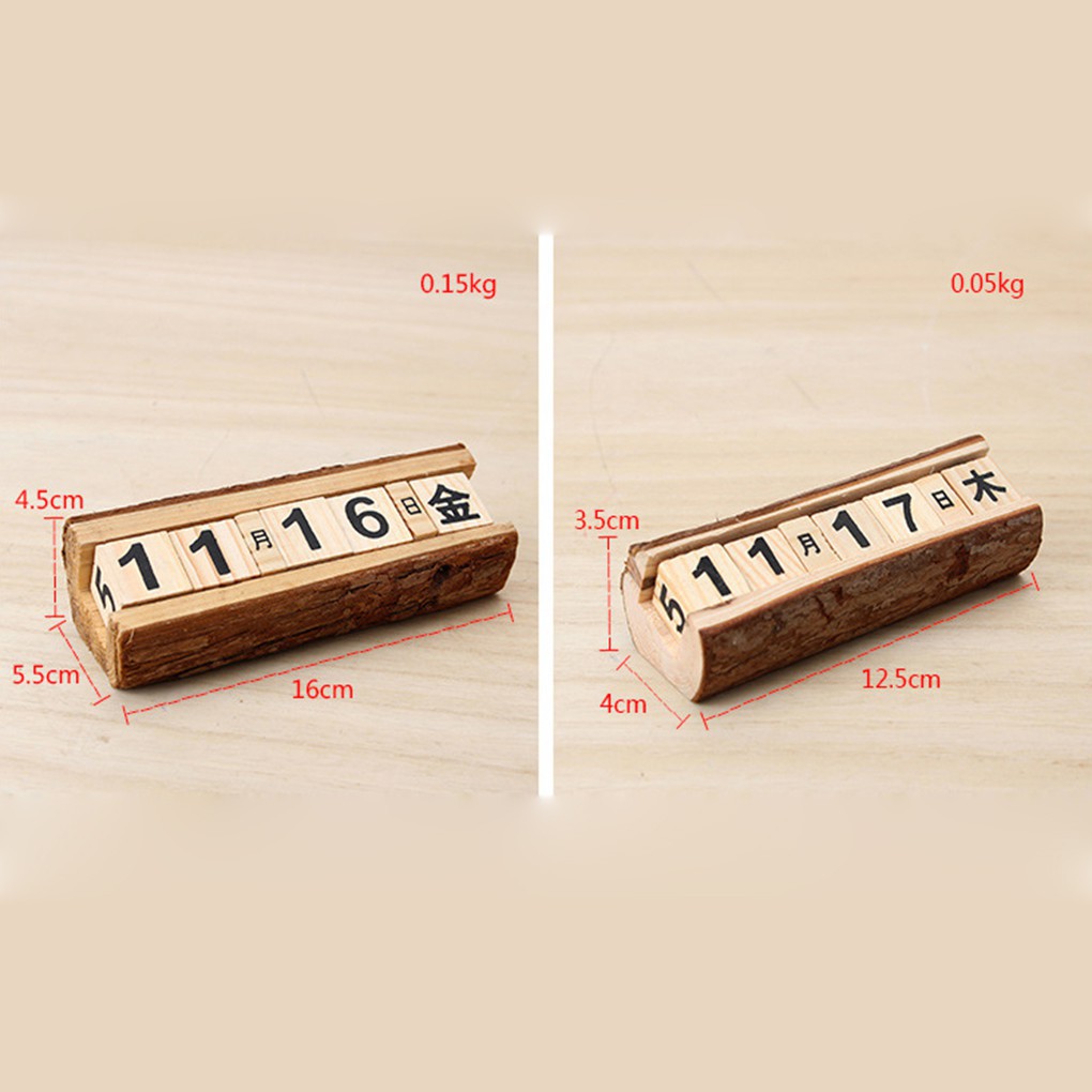 Lịch để bàn bằng gỗ phong cách Nhật bản Vintage