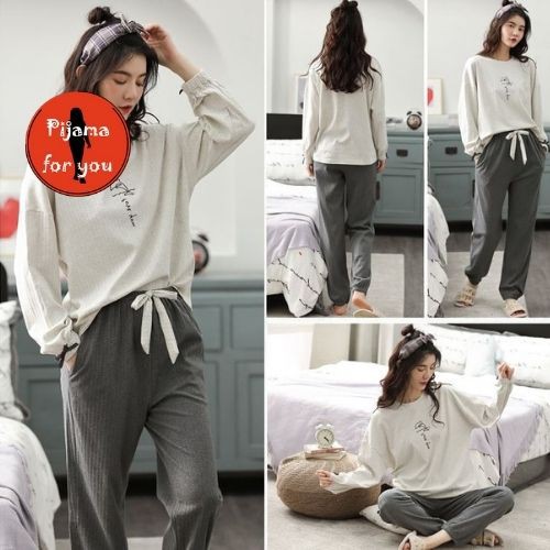 Đồ Bộ Mặc Nhà Thun Cotton, Đồ Mặc Nhà Nữ Thu Đông Đa Dạng Mẫu Mã