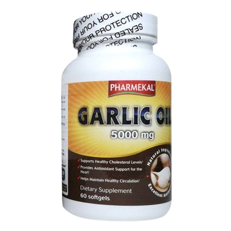 Viên Uống Tinh Dầu Dầu Tỏi Giảm Mỡ Máu Garlic Oil Pharmekal 5000mg Hộp 60 Viên