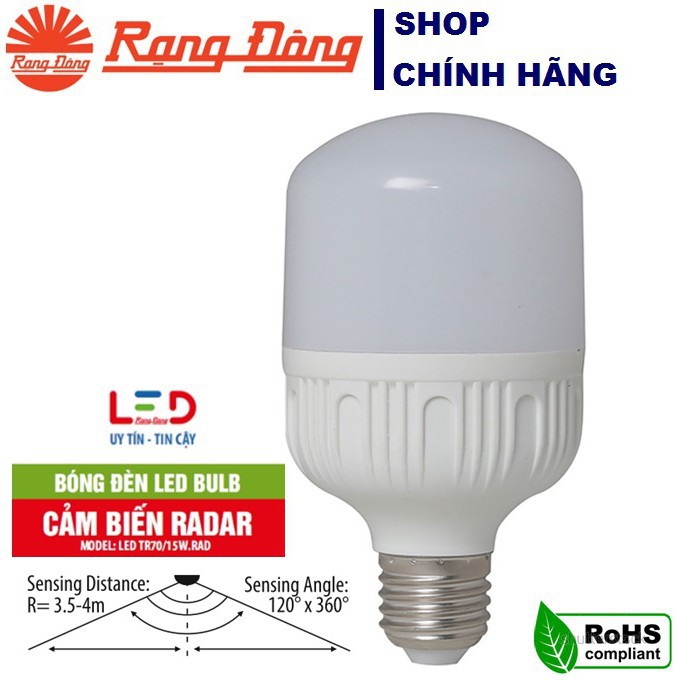 Bóng Đèn LED Bulb Rạng Đông Cảm Biến Radar A60N3/7W/9W/15W