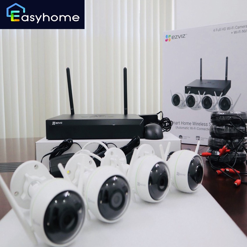 Bộ Kit Wifi: 4 camera CS-C3WN 2MP và 1 đầu ghi CS-X5S-4W - Chính Hãng - BH 24 Tháng