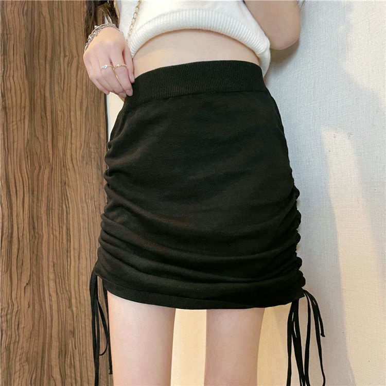 Chân Váy Chữ A Lưng Cao Thiết Kế Dây Rút Thời Trang Mùa Hè Mới Cho Nữ