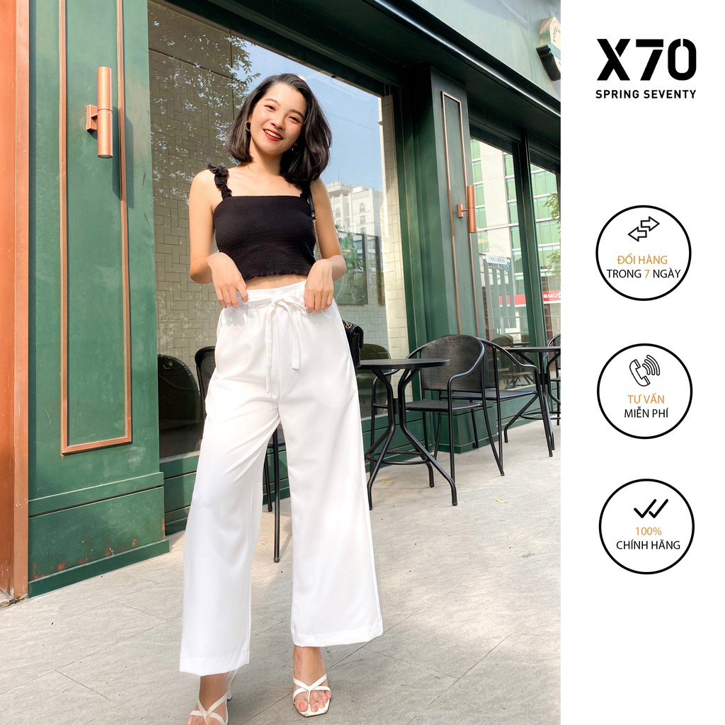 Quần Vải Nữ Ống Rộng Thiết Kế Lưng Thun Thời Trang X70 - 05470005