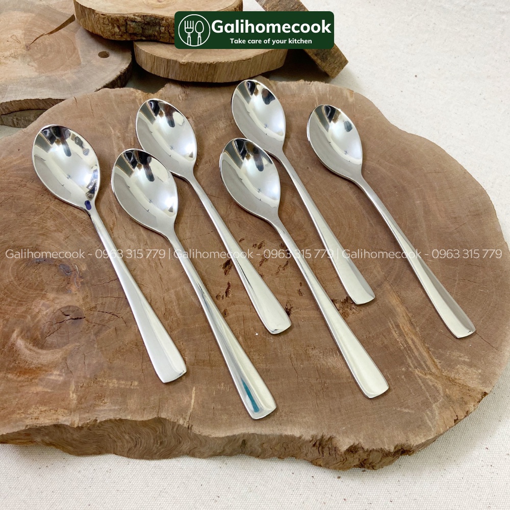 Thìa (muỗng) ăn bánh, tráng miệng inox 304 Pulsiva cao cấp xuất dư Châu Âu | GaliHomecook Dessert Spoon Pulsiva