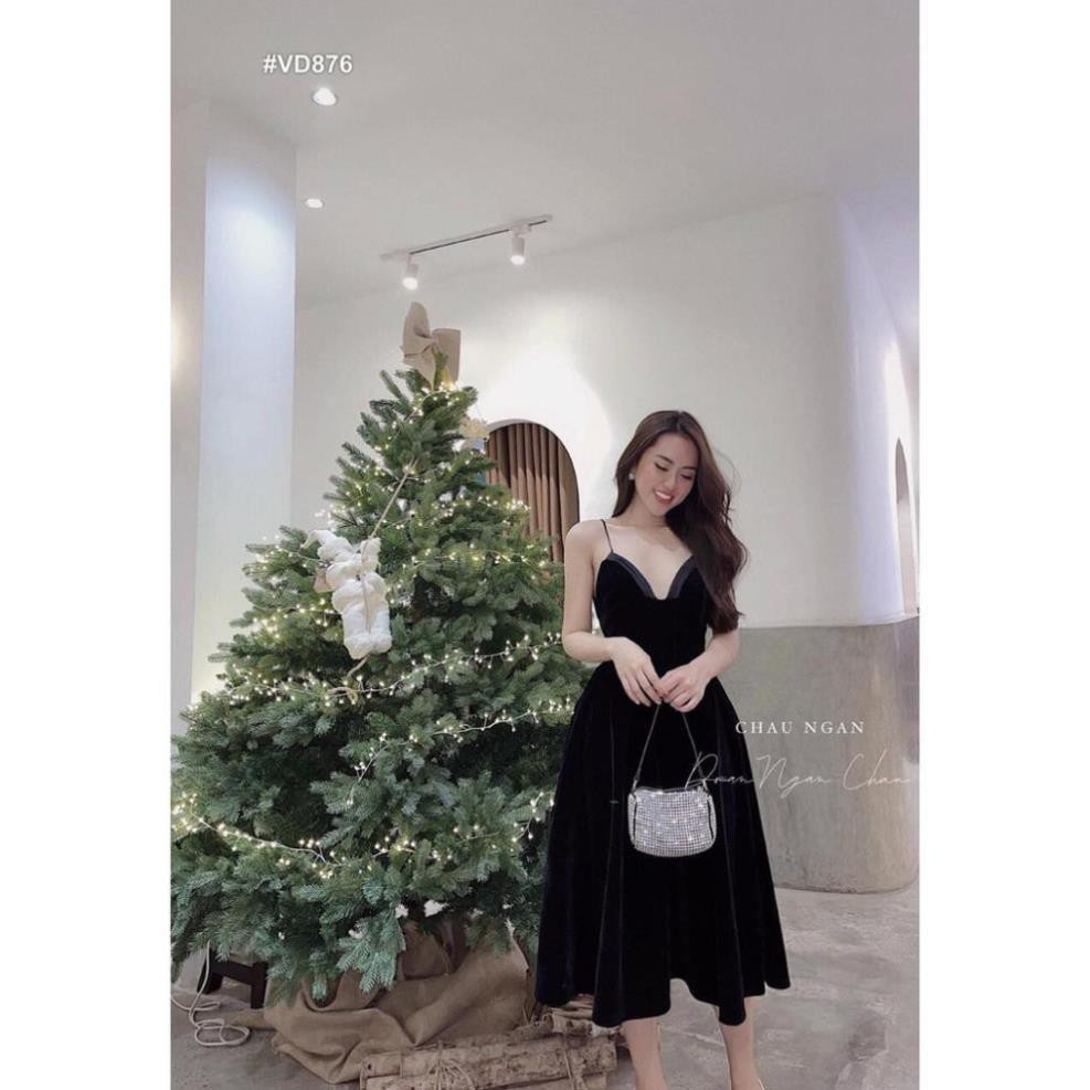 💝 FREESHIP 💝 Đầm Dự Tiệc Váy nhung 2 dây xinh lung linh VD876 [Mẫu Mới Hè 2021]