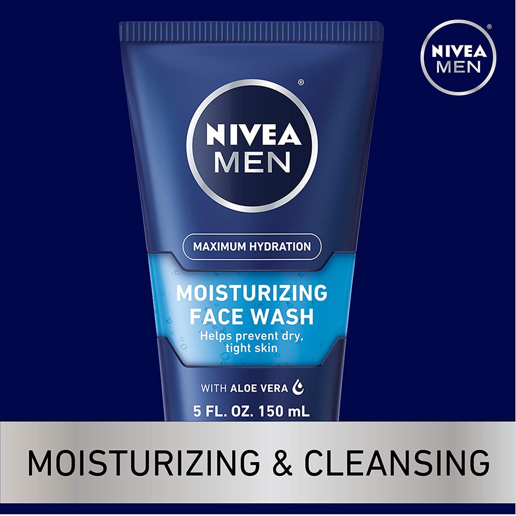 Gel rửa mặt dưỡng ẩm cho nam giới NIVEA Men Maximum Hydration Moisturizing Face Wash 150ml (Mỹ)