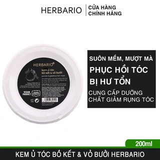 Kem ủ tóc bồ kết & vỏ bưởi herbario 200ml giúp tóc óng ả, mềm mại