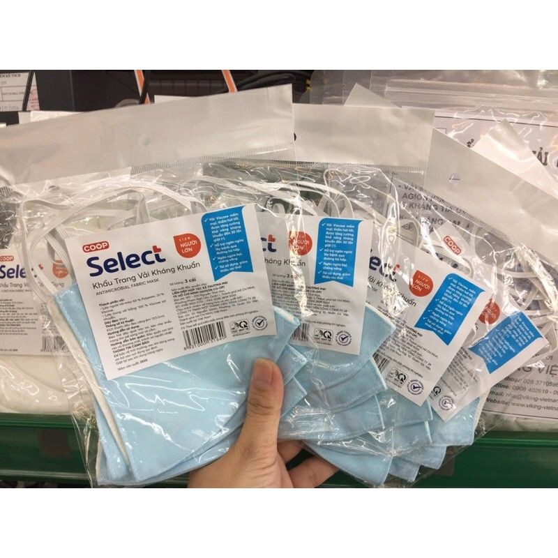 Khẩu trang vải kháng khuẩn Select 3 cái