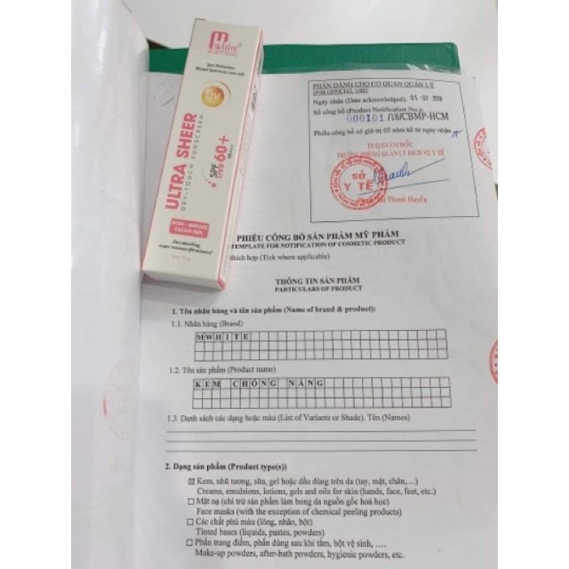 Kem chống nắng  MWHITE