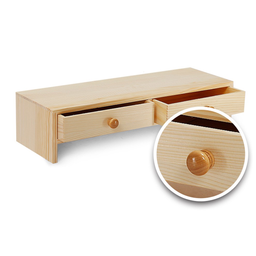 Kệ gỗ để màn hình có 2 ngăn tủ màu gỗ | BigBuy360 - bigbuy360.vn