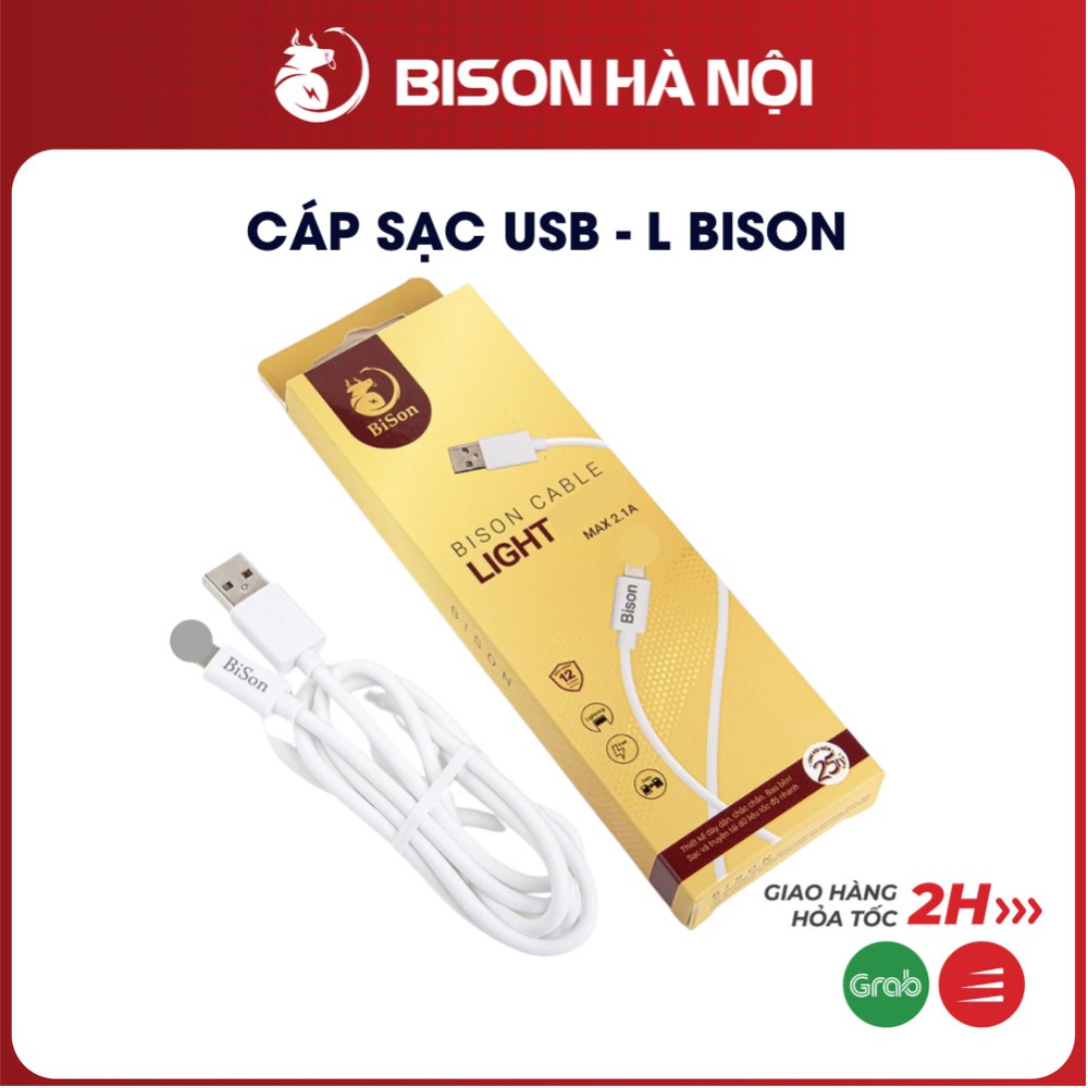 Cáp sạc nhanh BISON chân USB to ,sạc ip,tablet táo chiều dài 1M- BH 12 tháng