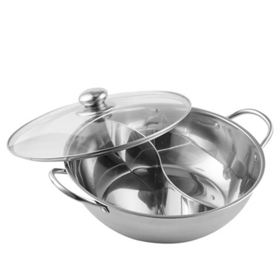 Nồi Lẩu 2 Ngăn, 2 Vị Inox 30Cm Siêu Tiện Dụng, Dùng Được Cho Tất Cả Các Loại Bếp, Bảo Hành 12 Tháng