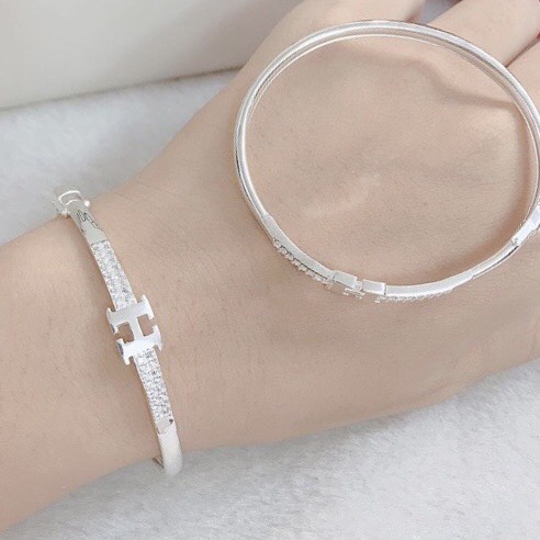 Vòng tay, lắc tay chữ H chuẩn bạc ta đeo cực đẹp - Kho sỉ bạc Nhất Linh